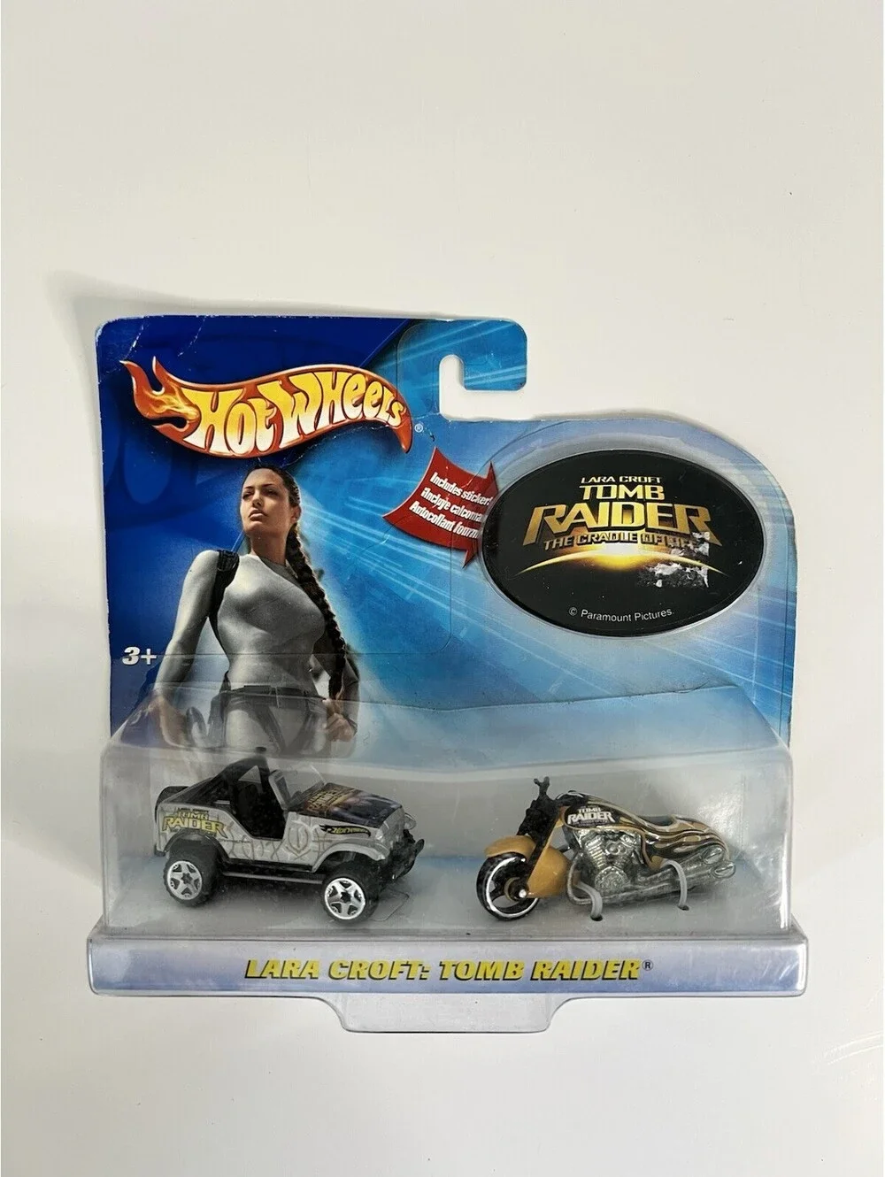 NIB 2003 JEEP MOTORCYCLE LARA CROFT TOMB RAIDER HOT WHEELS ACTION PACK 1/64
